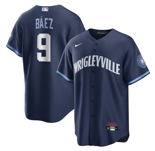 Men's Chicago Cubs #9 Javier Báez 2021 Navy City Connect Stitched MLB Jersey Men's Chicago Cubs #9 Javier Báez 2021 Navy City Connect Stitched MLB Jersey